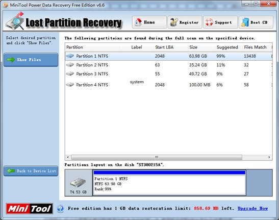 testdisk recover lost partition