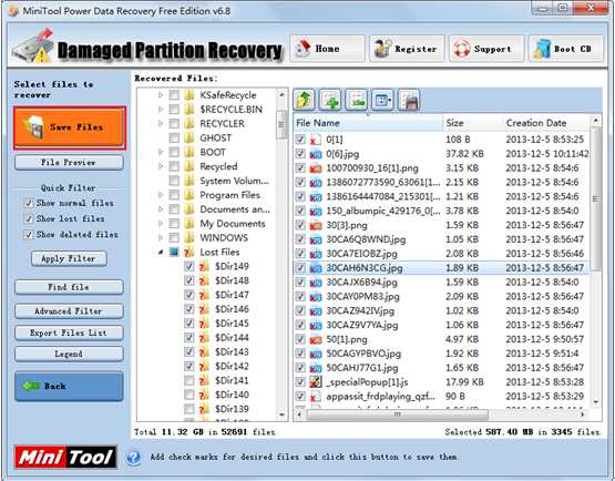 damaged partition recovery minitool